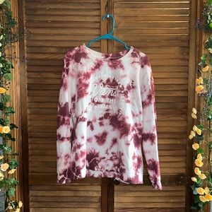 Maroon Tie-Dye Vans Crew Neck Sweatshirt